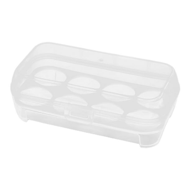 Caja organizadora para guardar huevos, accesorios para parrilla, bandeja portátil para guardar huevos para el hogar y senderismo 8 Rejillas 10.5x19.5x7cm