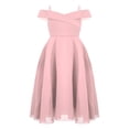thumbnail image 1 of CHICTRY Juniors Grandes Filles Off-the-Shoulder Bal Cocktail Soirée Robe de Bal Perles Brillantes Robe de Fête d'Anniversaire Rose 8, 1 of 6