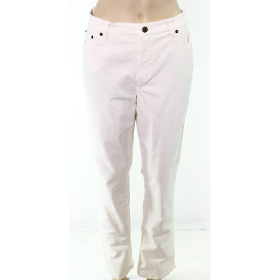 Lauren by Ralph Lauren NEW Ivory Womens Size 14P Petite Corduroys Pants