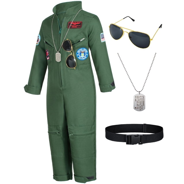 Disfraz de piloto de caza 3T 4T con gafas de sol para niños