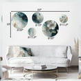 thumbnail image 4 of Designart "Exploring Floral Forms Blue and Gold II" Abstract Floral Metal Wall Art Set of 5 Piece, 4 of 5