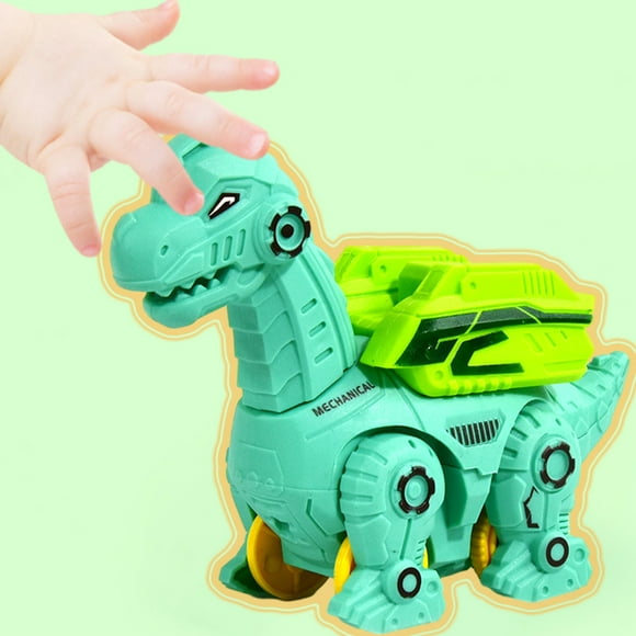 Dvkptbk Mini Dinosaurs Dinosaur Mechanical Assembly Model Press Automatic Gliding Dinosaur Car Educational Toy Toys Education