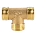 thumbnail image 2 of 2X Brass T Shape Water Fuel Pipe Equal Male Tee Adapter Connector 1/2 Inch Thread,2 x Male Tee Connector,Gold Tone, 2 of 8
