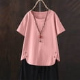 thumbnail image 4 of Viadha Womens Plus Size Short Sleeve T Shirts Summer Casual Solid Color Tees Crew Neck Cotton Tunic Tops, 4 of 9