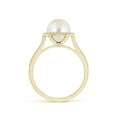 thumbnail image 2 of ANGARA Freshwater Cultured Pearl Halo Ring with Milgrain in 14K Yellow Gold for Women | June Birthstone, Birthday, Anniversary, Jewelry Gift for Women | Pearl Ring, 2 of 5