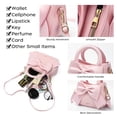 thumbnail image 3 of Bandolera CHERUTY Small de piel vegana con nudo en lazo rosa, 3 of 7