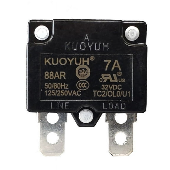 7A Circuit Breaker - KUOYUH 7 Amp 88AR Series Automatic-Reset Thermal Circuit Breaker