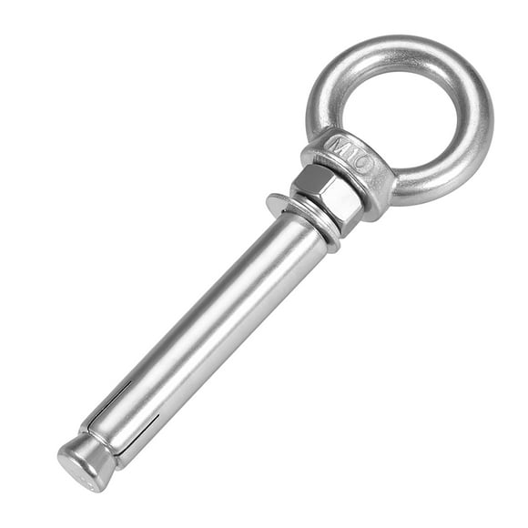 Unique Bargains M10 x 100 Expansion Eyebolt Eye Nut Screw with Ring Anchor Raw Bolts 1 Pcs