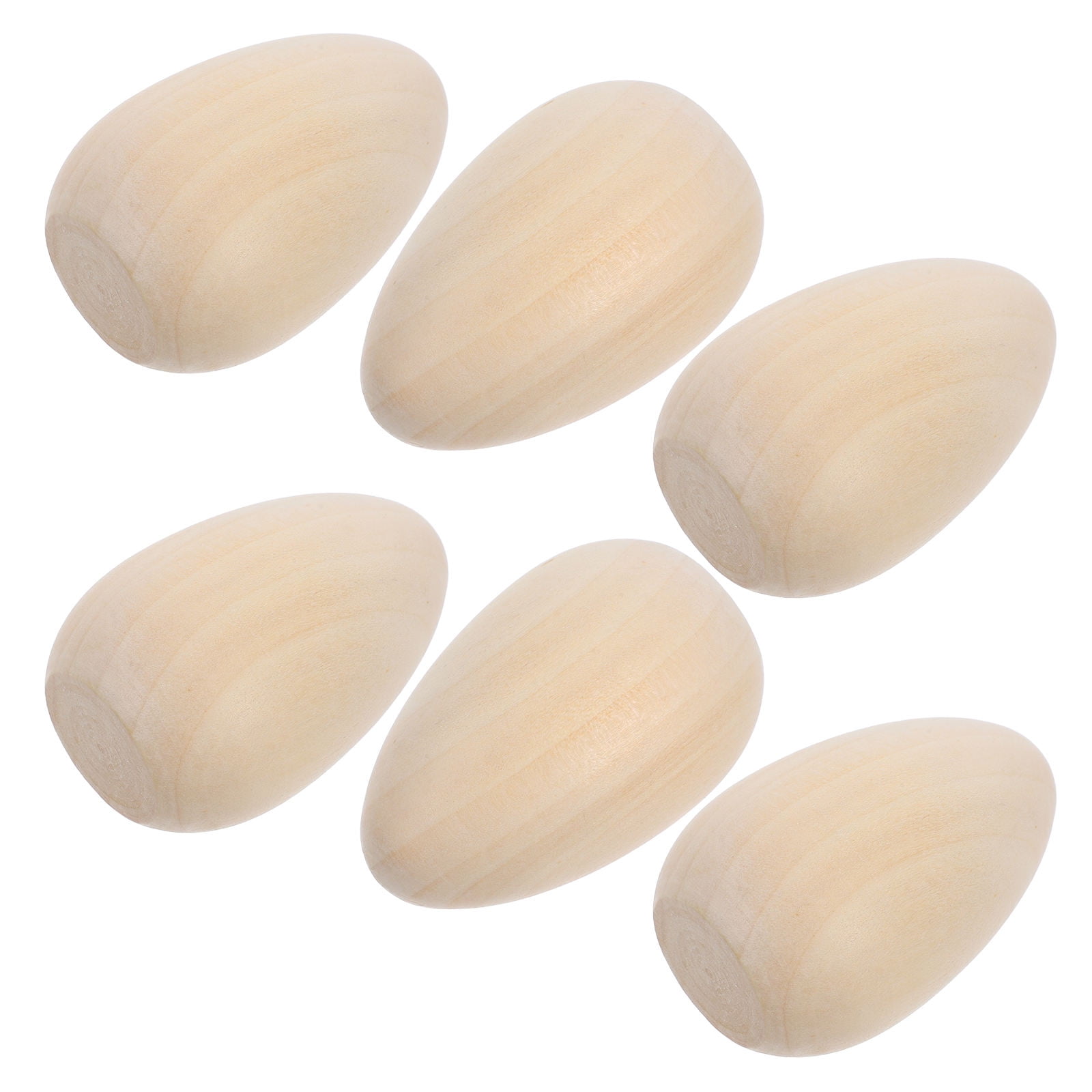 Hemoton 18-Piece Wooden Eggs Set Unpainted Easter Eggs for Decorating, Painting, Graffiti Toy Ornaments for Easter Party Fun