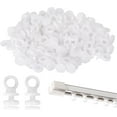 thumbnail image 1 of 100pcs White Curtain Track Gliders - Effortless Curtain Rail Hooks, 1 of 5