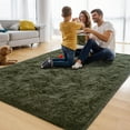 thumbnail image 4 of Lochas Soft Shag Area Rug Fluffy Indoor Plush Rugs for Bedroom Living Room Home Decor Nursery Carpet,6'x9',Olive Green, 4 of 7