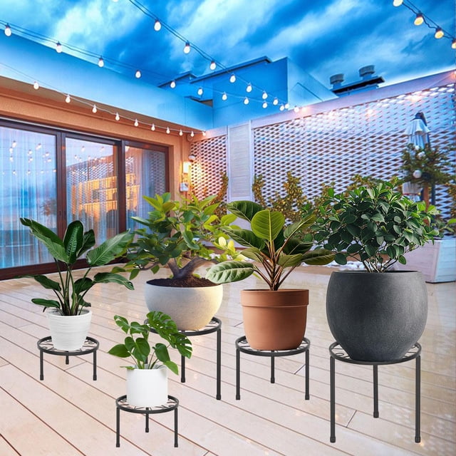 Soporte para macetas,Estante para macetas de hierro con soporte para trípode,Soporte para plantas de 5 tamaños diferentes para el jardín de su casa,Estante en maceta de exhibición de planta