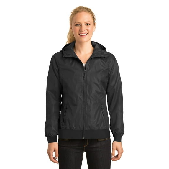 Embossed Hooded Wind Jacket