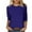 Dark Blue, variant on Tops for Women under $5 3/4 Sleeve Solid Color Print Round Neck Casual T-shirt Blouse Hot Pink L