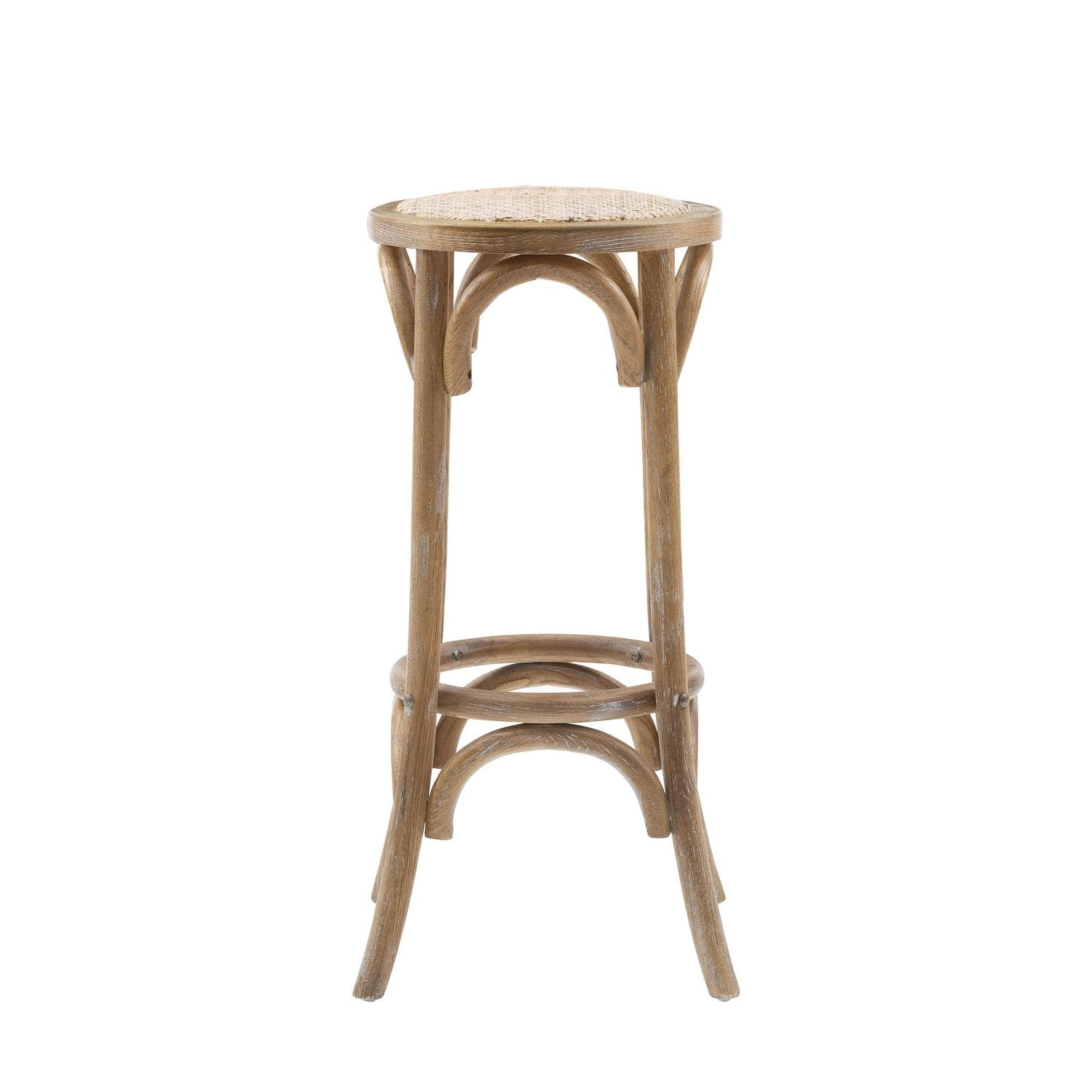 Tabouret de Bar Sans Dossier Whit Avec Assise en Rotin, Naturel