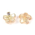 thumbnail image 2 of Transparent Electroplate Glass Bead Caps 5-Patal Flower Light Khaki 10~11x4~4.5mm Hole: 1.2~1.4mm Glass, 2 of 3