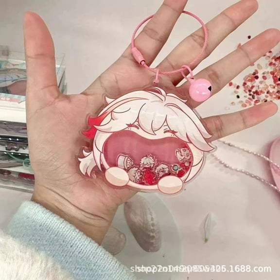 Genshin Impact Anime Peripheral Shake Music Manye Drill Nina Internet celebrity Big Mouth Keychain Pendant