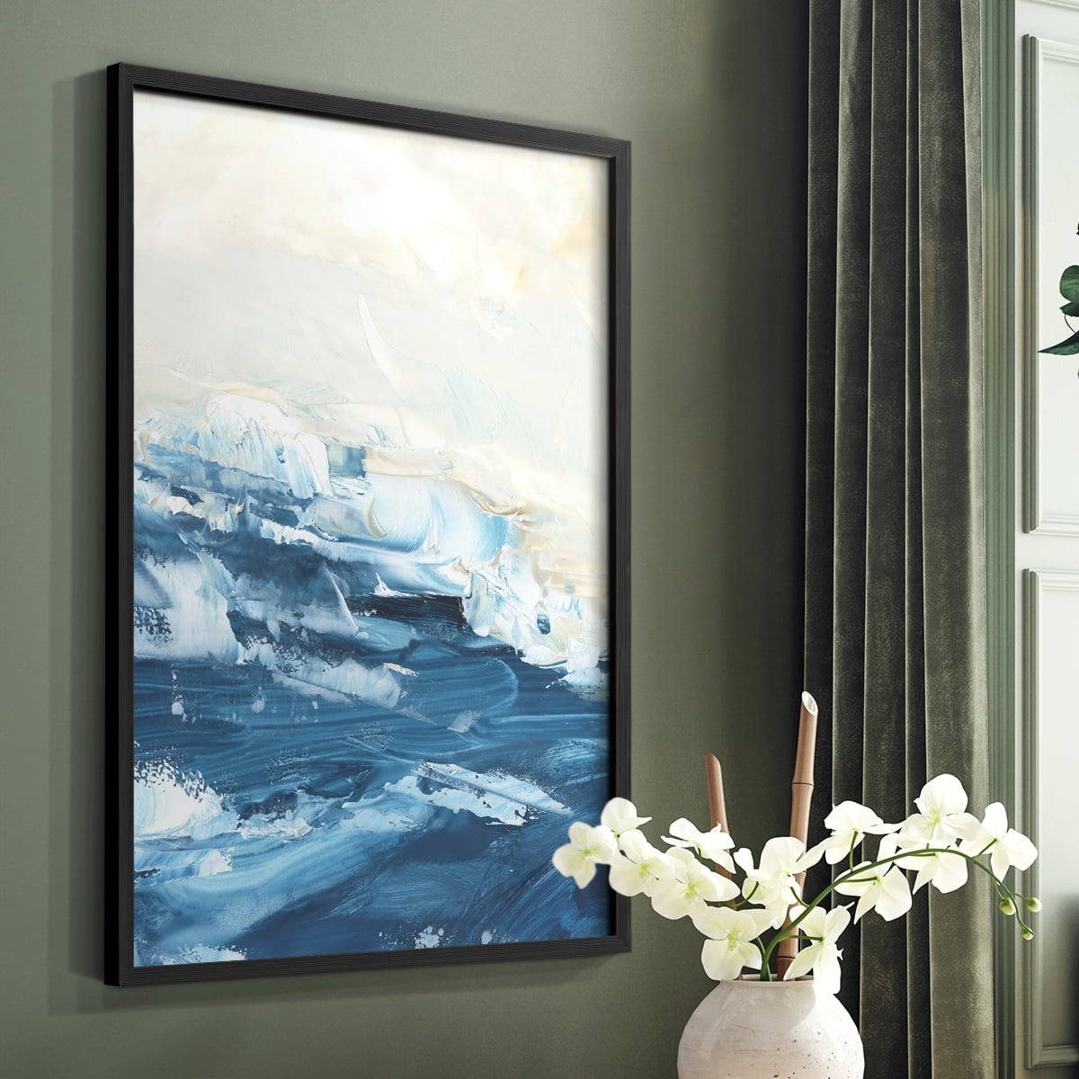 Wave after Wave I Framed Print in Black Solid Wood 8 x 10 Framed Print