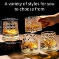 thumbnail image 5 of 360° Rotating Crystal Whiskey Glass Set with Spinning Base, 280ml Old Fashioned Tumbler for Scotch Bourbon Rum Brandy, 5 of 7