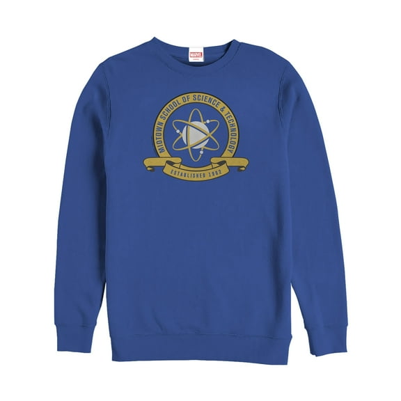 Men's Marvel Spider-Man: Homecoming Midtown School Crest  Sweatshirt Royal Blue Small