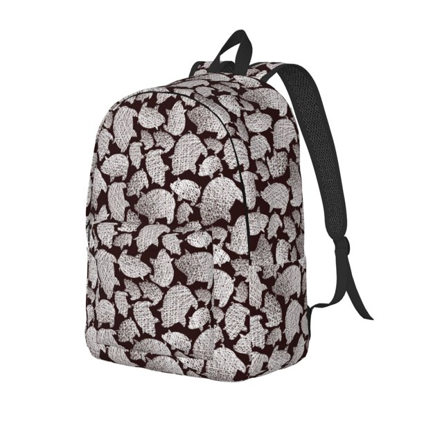 Disketp Hand Drawn Pig Mochila de Lona Estampada, Mochila Escolar de Viaje Ligera para Estudiantes y Portátil-Medium