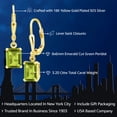 thumbnail image 2 of Gem Stone King 18K Yellow Gold Plated Silver Green Peridot Dangle Earrings for Women (3.20 Cttw, Gemstone August Birthstone, Emerald Cut 8X6MM), 2 of 6