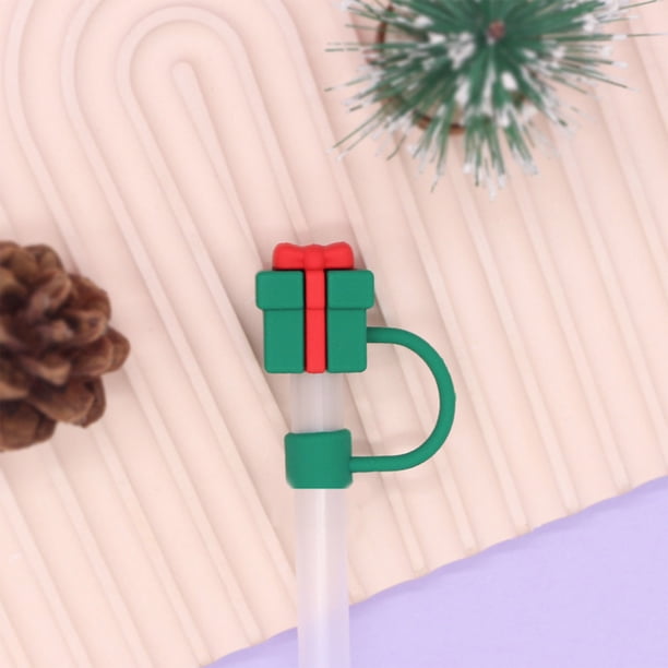 Aparatos de cocina, accesorios de cocina, utensilios de cocina, utensilios de cocina, funda de pajita navideña de gel de sílice, bonita funda para pajita, funda para pajita a prueba de salpicaduras, f