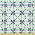 thumbnail image 2 of Ambesonne Aztec Boho Fabric by the Yard Microfiber, Mosaic Look Squares Art, 10 Yards, White Dark Lavender and Lilac, 2 of 2