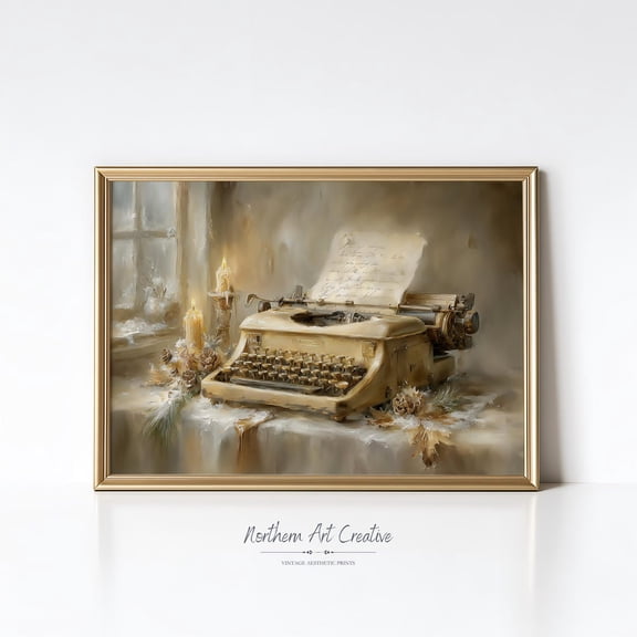 Vintage Wall Art: Old Typewriter Print, Moody Wall Art, Vintage Decor Home Decor #2408, Unframed Poster Size 8x12
