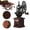 Brown (six deformation base), variant on Coffee ,Wooden Coffee Bean Manual Coffee Roller, Antique Coffee Mill with Cast Iron Hand Crank for Making Mesh Coffee, Decoration, (Black (four deformation base))