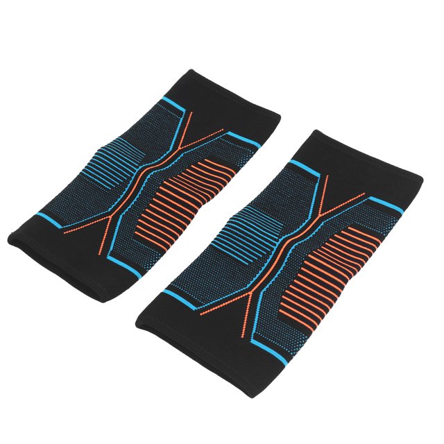 Manchon de Compression pour Sports Extérieurs Bleu Orange, Protection Élastique Ajustable, Design Flexible Respirant, Tissu en Nylon Résistant à l'Usure, Absorption des Chocs Longue Durée