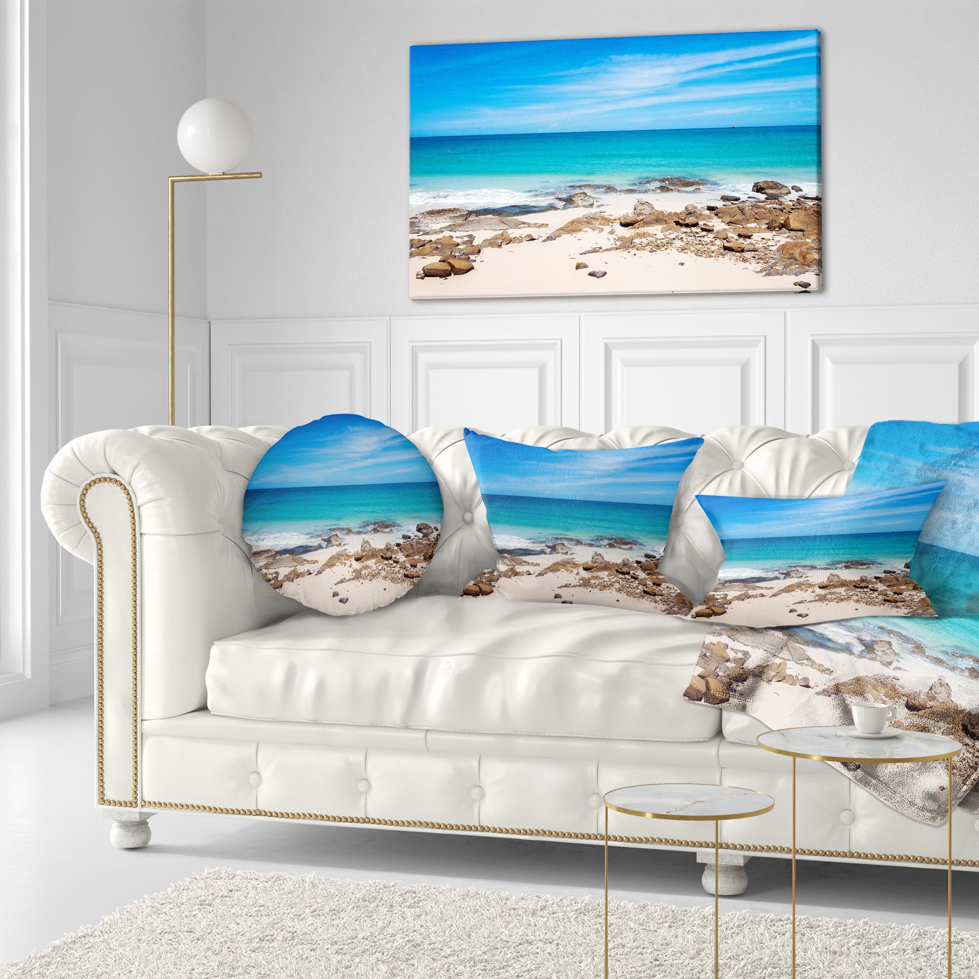 Designart Beach at Samed Island Thailand - Seashore Photo Throw Pillow - 12x20