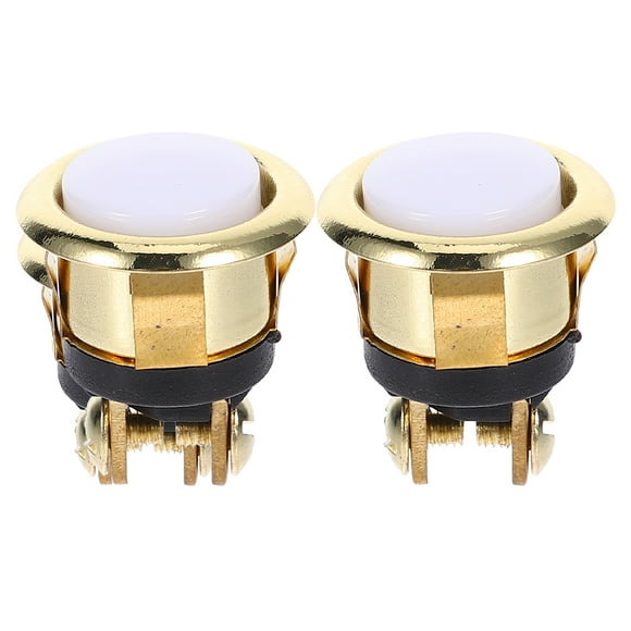 2PCS Lighted Round Button Weather Resistant Doorbell Button Metal Doorbell Push Button Wired Door Bell Button Replacement for Home (Wire NOT Included)