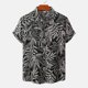 thumbnail image 5 of Camisa hawaiana de verano para playa para hombre, camisas con estampado 3D de flores y hojas, cuello de solapa, manga corta, blusa con botones, ropa para hombre, 5 of 5