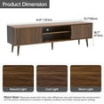 thumbnail image 5 of TV Stand for Living Room, Mid Century Modern Entertainment Center for 55/60/65/70 inch TVs, TV Console with Fluted Door Cabinets and Open Shelves, for Bedroom, Living Room, Walnut, 5 of 9