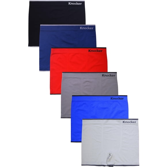 Knocker Boxeurs Sans Couture pour Hommes sous-Vêtements Extensibles 6 Pcs, Couleurs Assorties (002M)