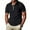 Black, variant on Men's Corduroy T Shirt Solid Color Collared Polos Half Zipper Pullover Turn Down Collar Vertical Short Sleeve Shirt Undershirt Casual Loose Top
