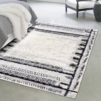 Unique Loom Tagine Collection Area Rug - Donya (9' 10" x 13' Rectangle Black and White/Gray)
