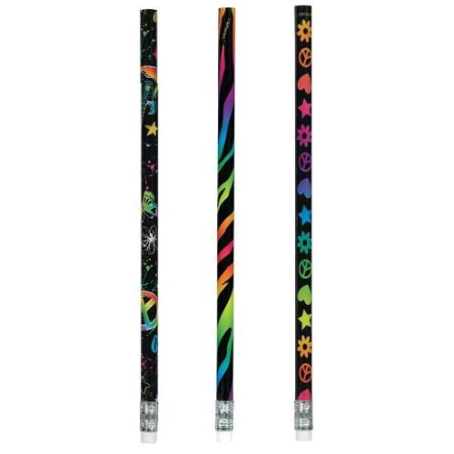 Neon Doodle Pencils / Favors (12ct)