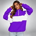 thumbnail image 5 of HAiming Women's Sweatshirts Long Sleeve Color Block Quarter Zip Mock Neck Casual Trendy Shirts Fall Winter Workout Tops, 5 of 8