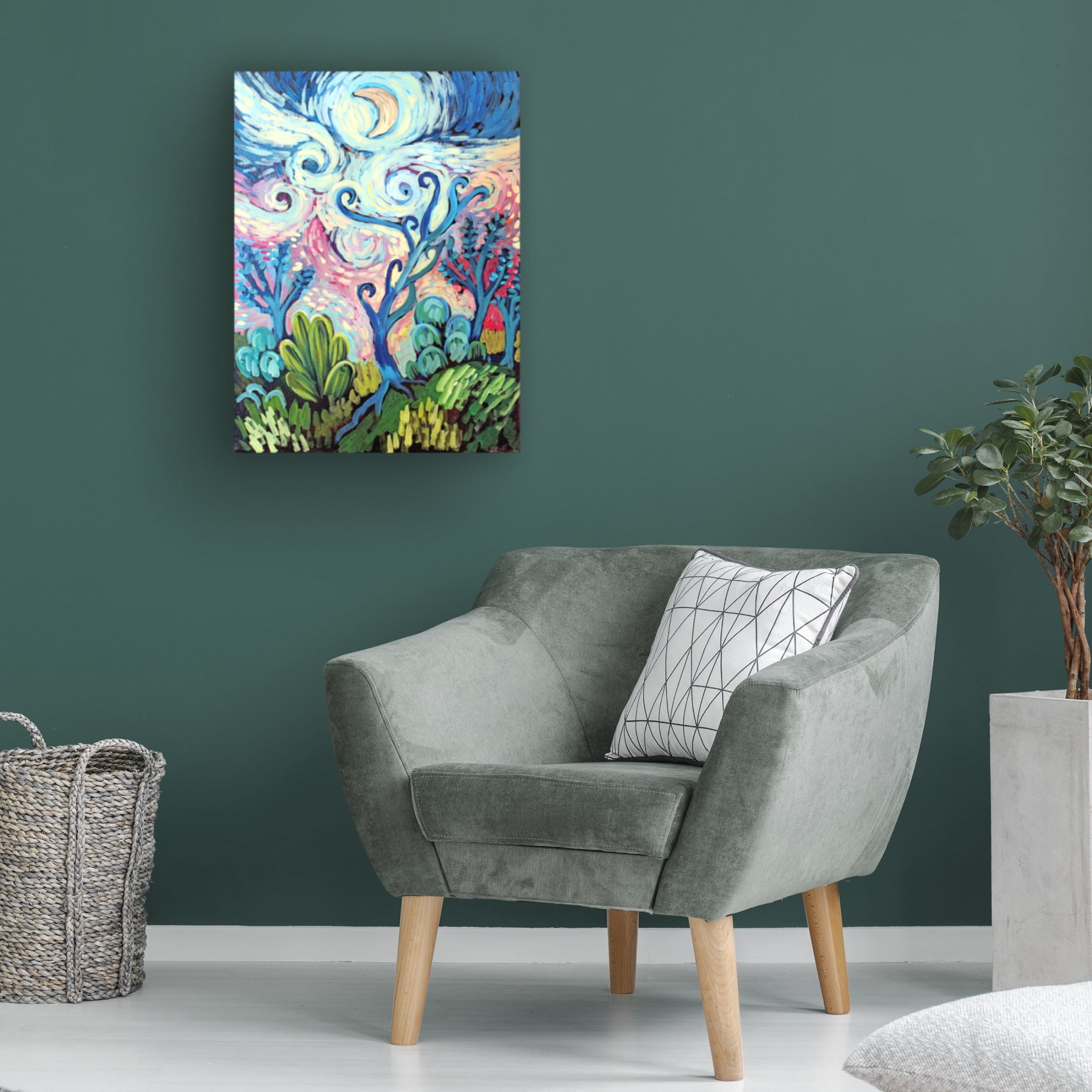 Canvas Wall Art - Natasha Wescoat 'Desert Night' Wall Art for Living Room, Bedroom, or Office Décor by Trademark Fine Art - 18 x 24 Inches