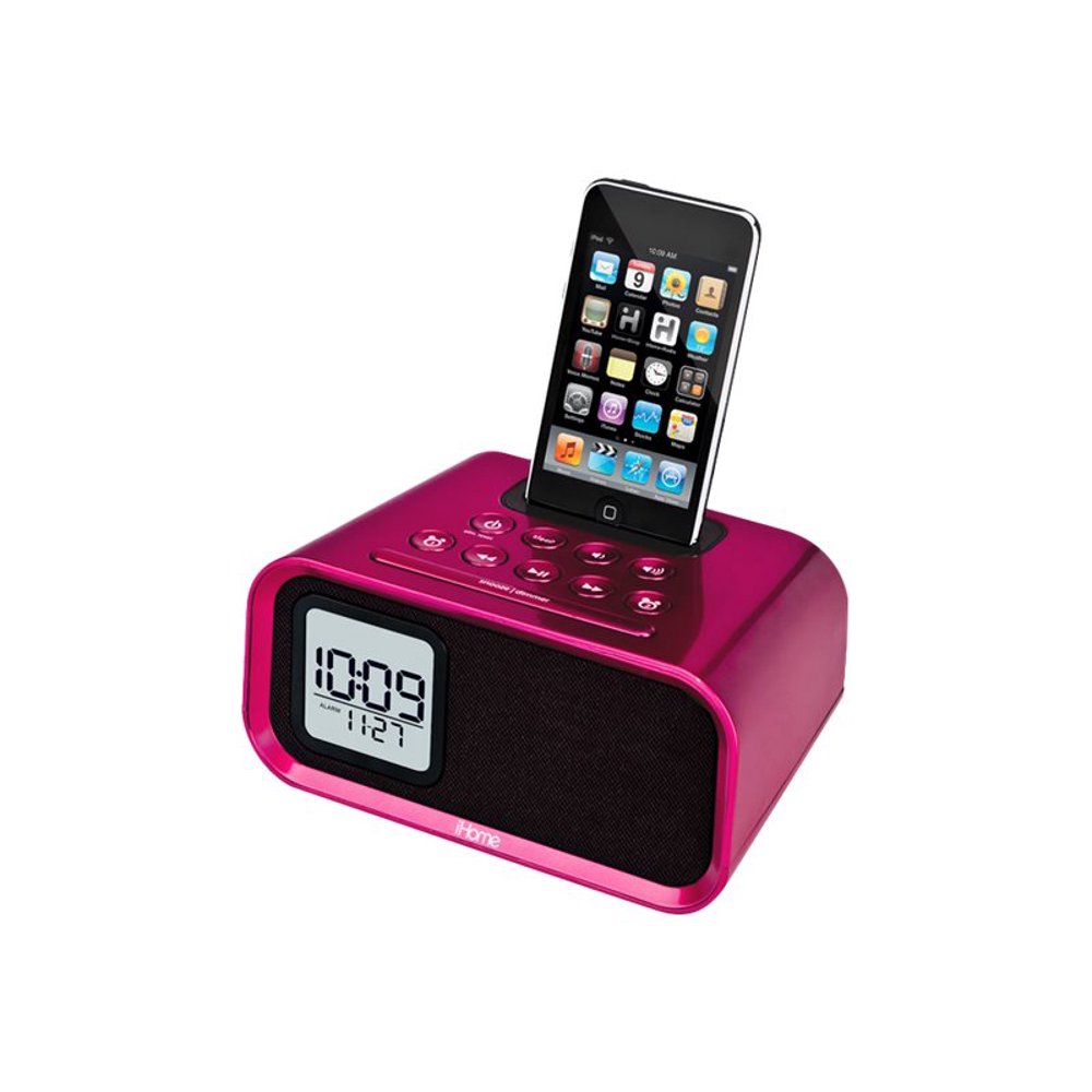 iHome IH22 Speaker dock with Apple cradle pink