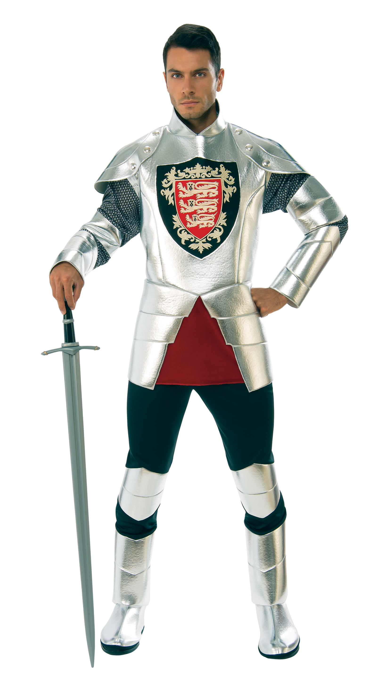 Knight Shining Armor Silver Adult Mens Costume 1045 Size Standard Walmart Com Walmart Com