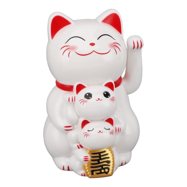Fortune Cat Ornament, 4.5in Solar Powered Smiling Cat, Automatic Hand Waving Fortune Cat With Storage Box For Desk Window Car Dashboard Home Restaurant Hotel Cafe
