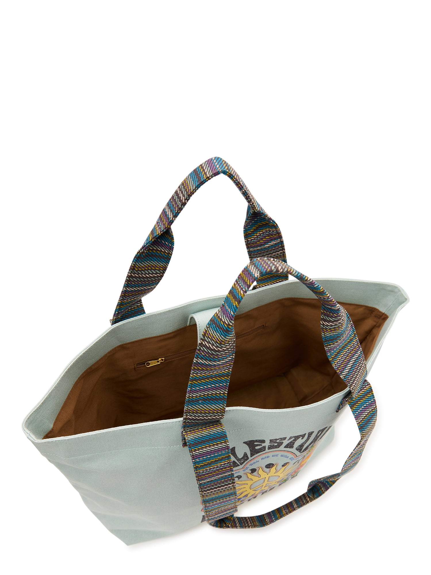 Women's Canvas Celestial Tote Bag, Jade Delight