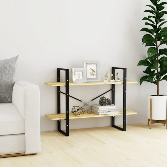 vidaXL 2-Tier Book Cabinet 39.4"x11.8"x27.6" Solid Pine Wood