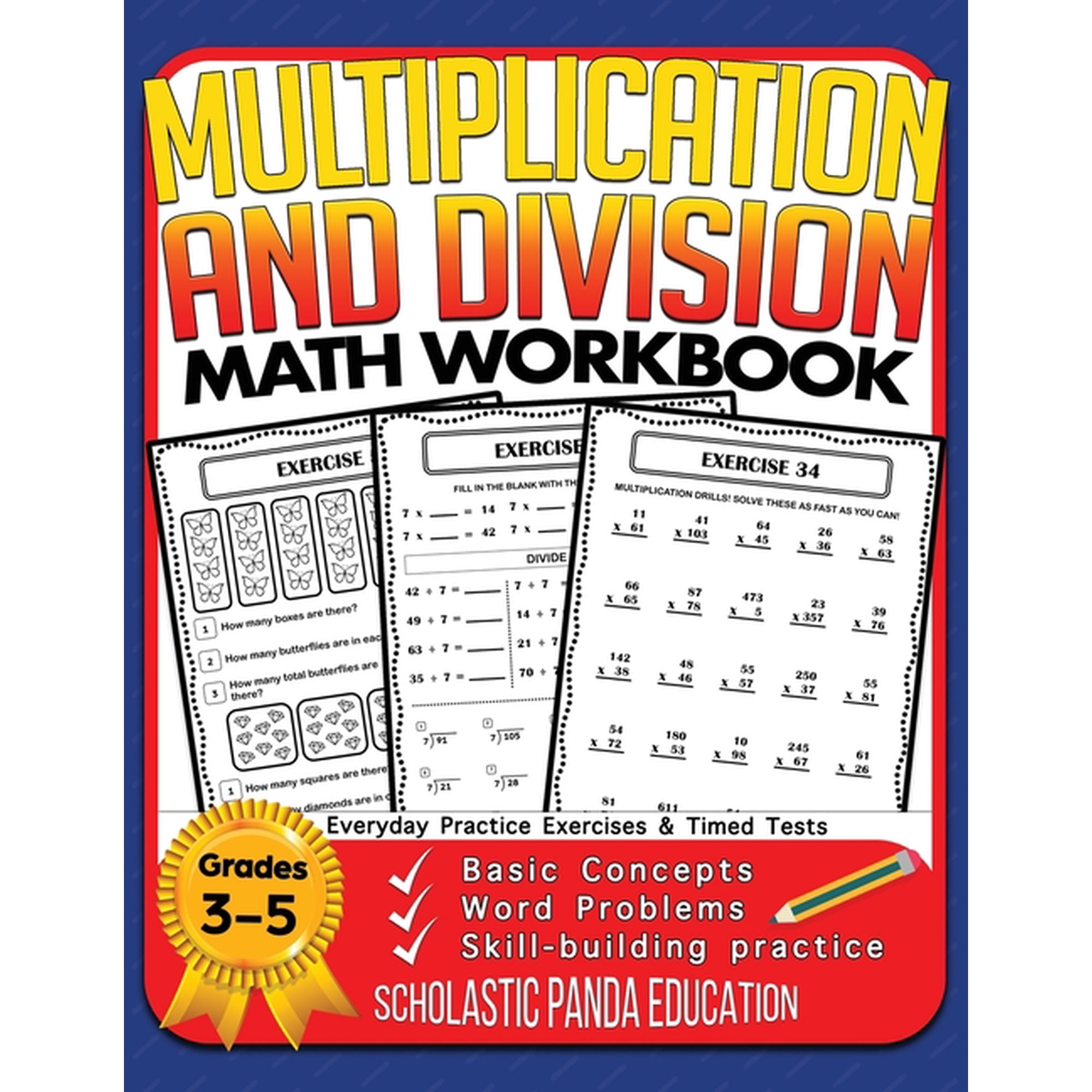 Success with Math Multiplication and Division Math Workbook for 3rd 4th 5th Grades: Basic Concepts, Word Problems, Skill-Building Practice, Book 1, (Paperback)