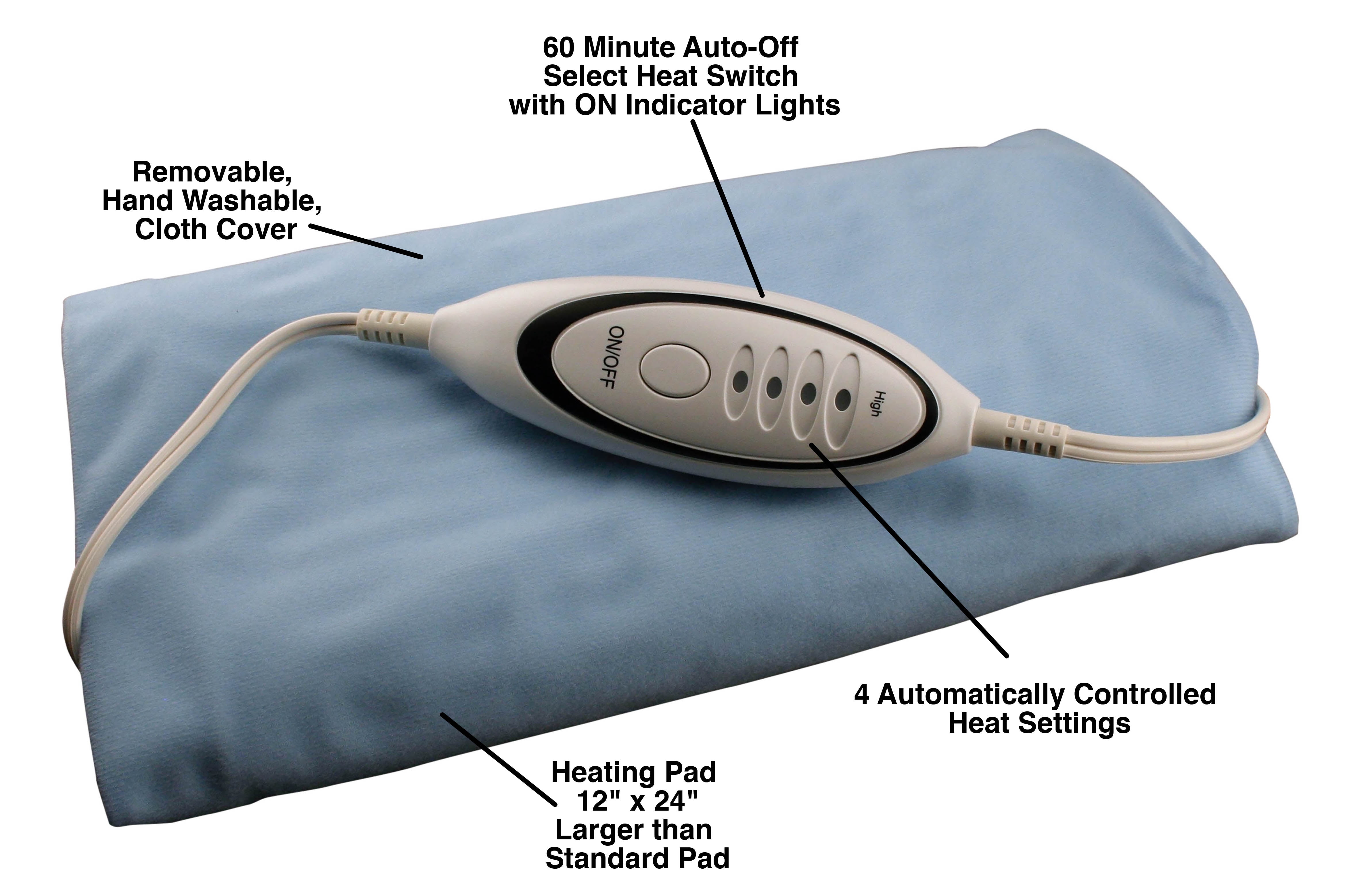 Cara Heating Pad Moist or Dry King Size, Blue