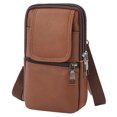 thumbnail image 1 of Riñoneras informales de cuero para hombre, Bolso cruzados de hombro ajustables, multifuncionales, ligeros, resistentes al desgaste, accesorios para exteriores, 1 of 7