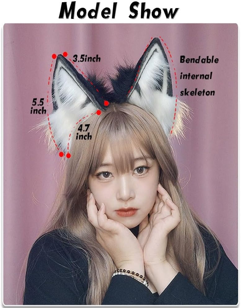 Rechargeable Movable Cat Ears Simulation Hair Band Headwear Props